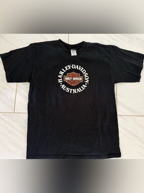 Harley-Davidson : Australia Black Logo Tee ( Size Large) Pre Owned